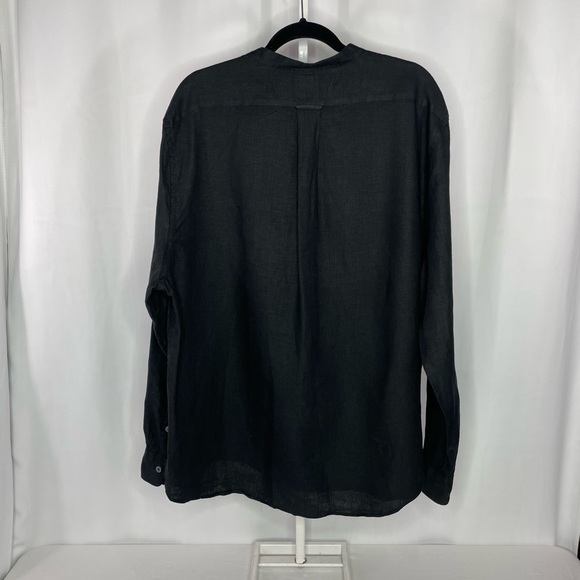 Todd Snyder Baird McNutt Irish Linen Shirt Men’s XXL Black Button Up Long Sleeve - Picture 8 of 15